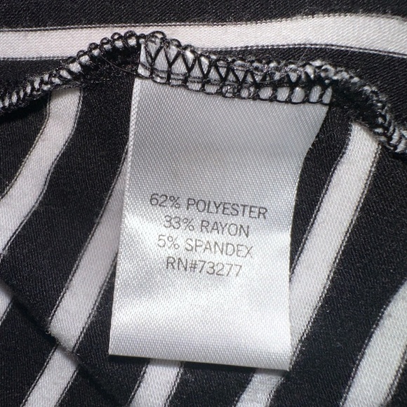 Apt. 9 Black and White Striped Long Sleeve Dress Size OX Lightweight Casual - Picture 4 of 6